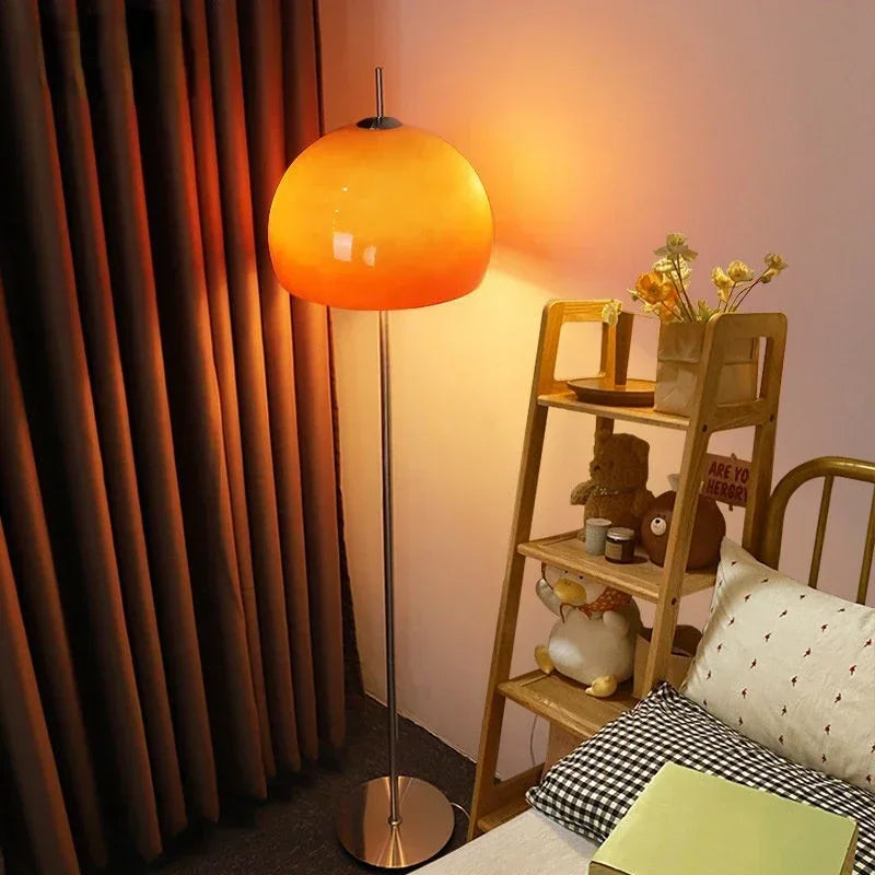 Bauhaus Living Room Retro Glass Table Lamp Gradient Orange Mushroom Floor Lamp Living Room Bedroom Atmosphere Led Lamp
