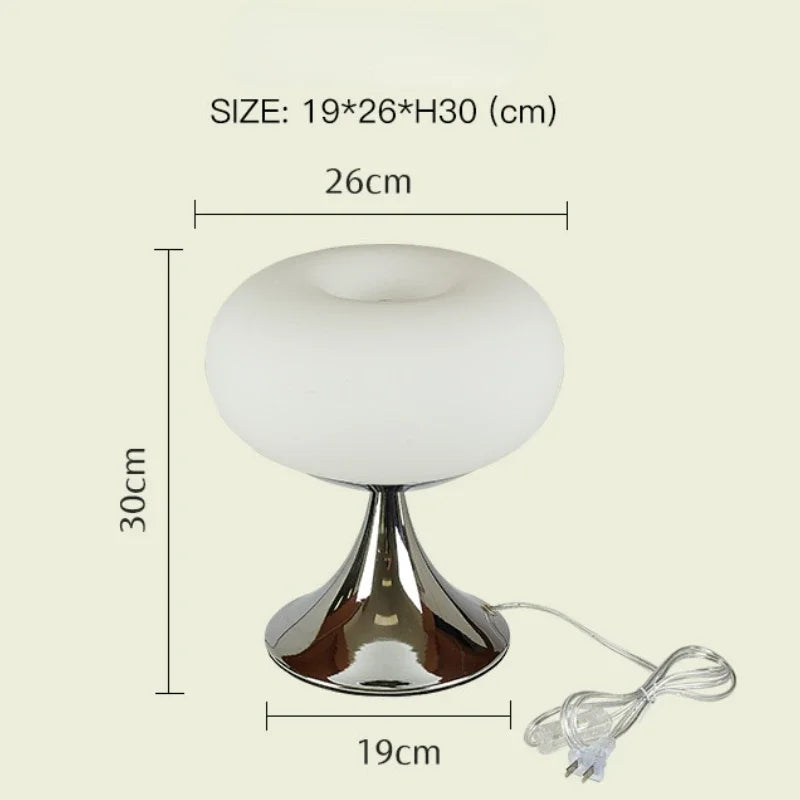 Bauhaus Cream Wind Table Lamp Modern LED Green Apple Table Lamp for Living Room Vintage Glass Atmosphere Table Light